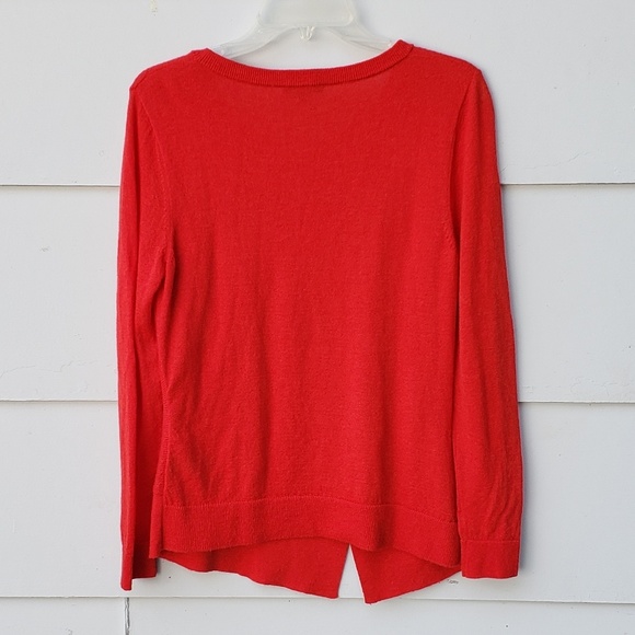Lafayette 148 Asymmetrical Red/Orange Sweater - S - Picture 7 of 8